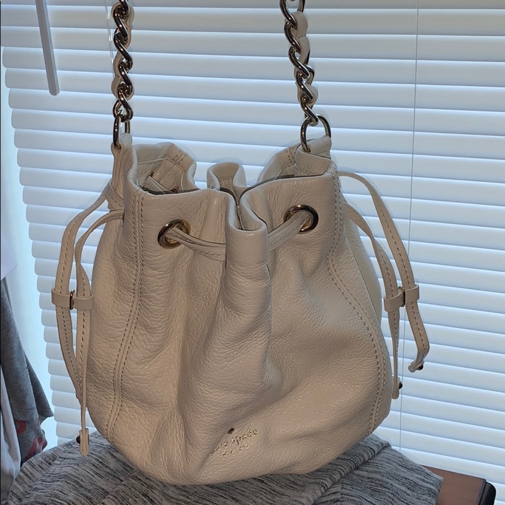 Kate Spade Cream Drawstring Shoulder Bag